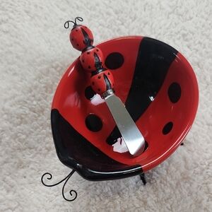 Ladybug Themed Bowl and Spreader Set